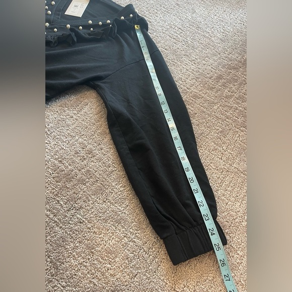 NWT Sundays Gemma Black Ruffle Mini Dress with Pearl Accents, Elastic Waist, XL - Picture 10 of 16